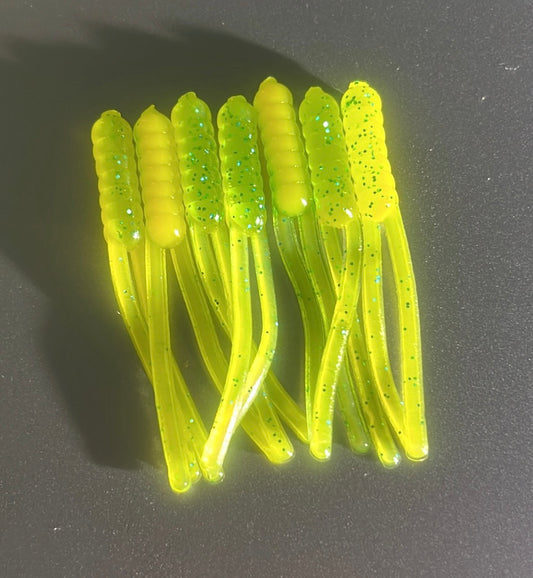 Tequila Sunrise – Yellow / Translucent Green Flake - Gametight Split Tail