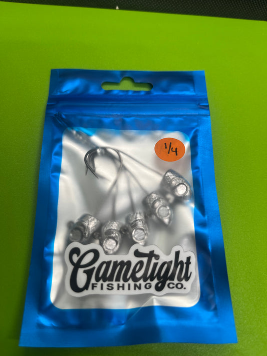 Gametight Fishing 1/4 oz Minnow Head Jigheads – 2/0 Owner Hooks